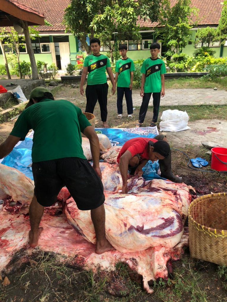 Pelaksanaan Penyembelihan Hewan Qurban di SMPN 1 Boyolangu